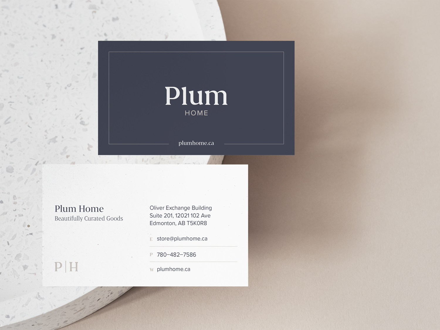 Plum Home Business Card Mockup