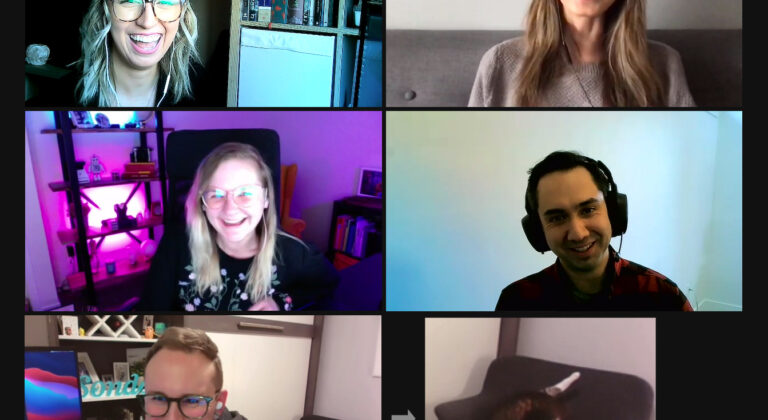 Sonder team meeting over zoom with a cat